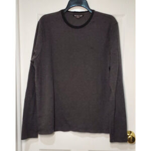 Michael Kors Men’s Sweater Charcoal Mel Grey Size L Fall 2024